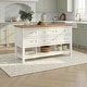 preview thumbnail 1 of 13, Walker Edison Modern Free-Standing Kitchen Island with 6 Drawers, White