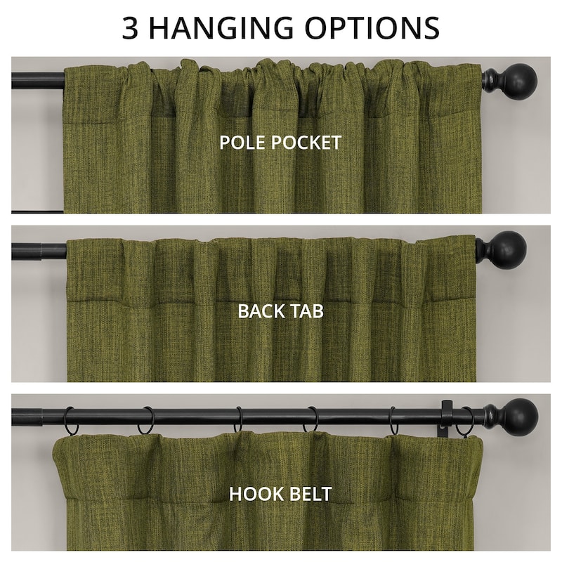 Exclusive Fabrics Textured Faux Linen Room Darkening Curtains for Bedroom & Living Room Curtains (1 Panel)