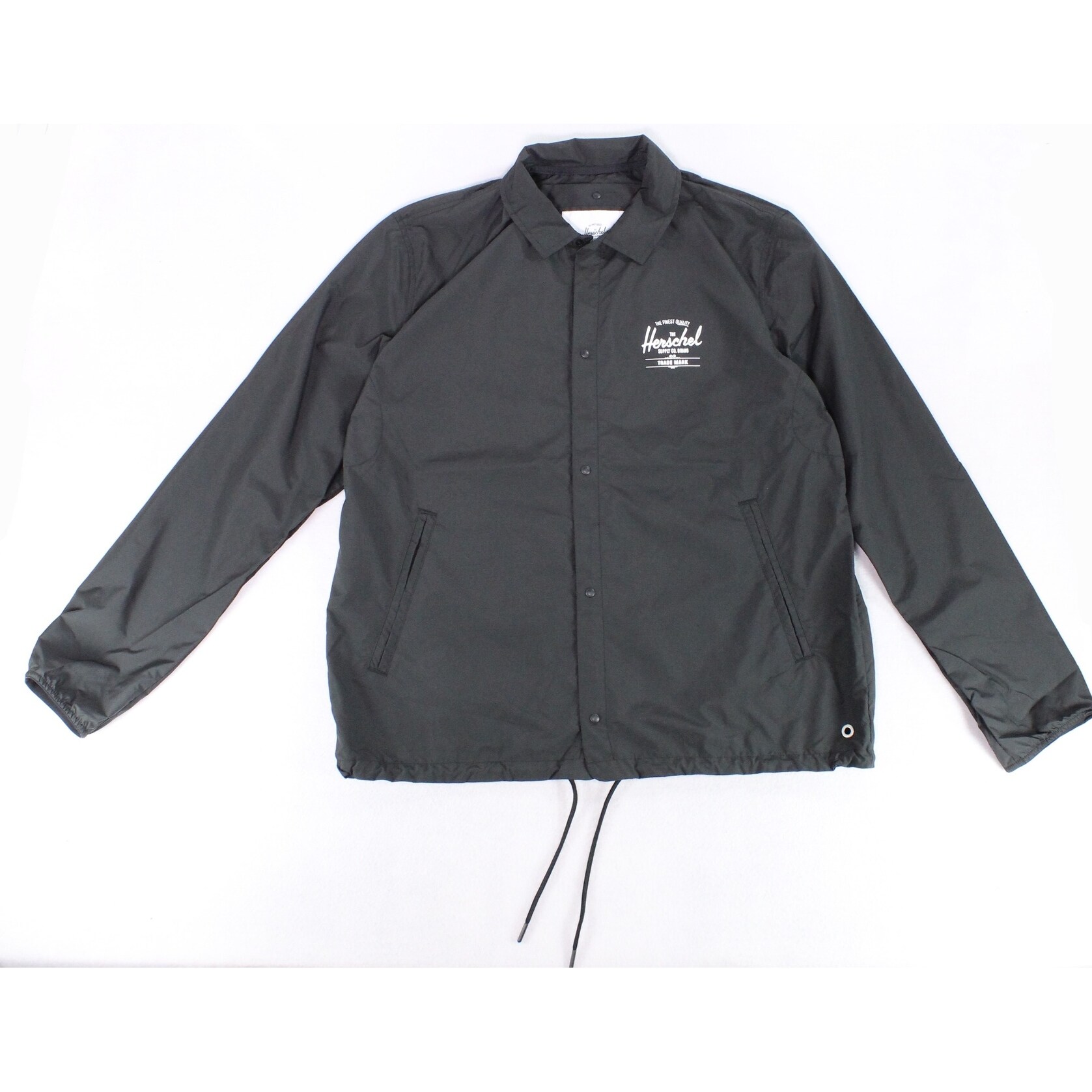Designer Brand Mens Jacket Black Size Large L Snap Button Windbreaker Overstock 30572775 New kids' columbia jackets & coats. overstock com