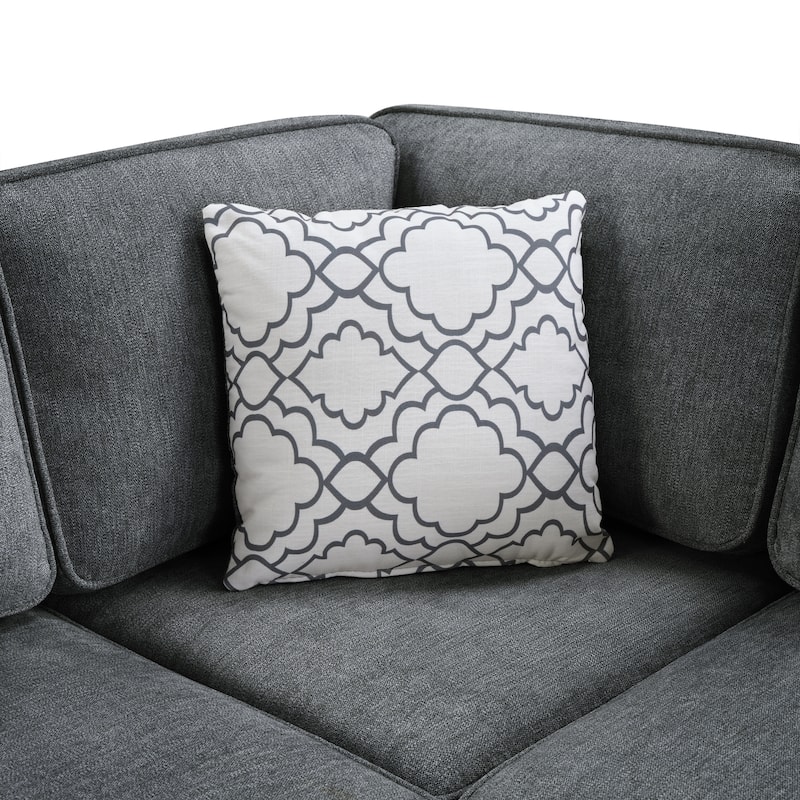 Convertible Multifunctional L-Shaped Sectional Sofa Bed with Dual Pull-Out Sleepers by Harper&Bright Designs