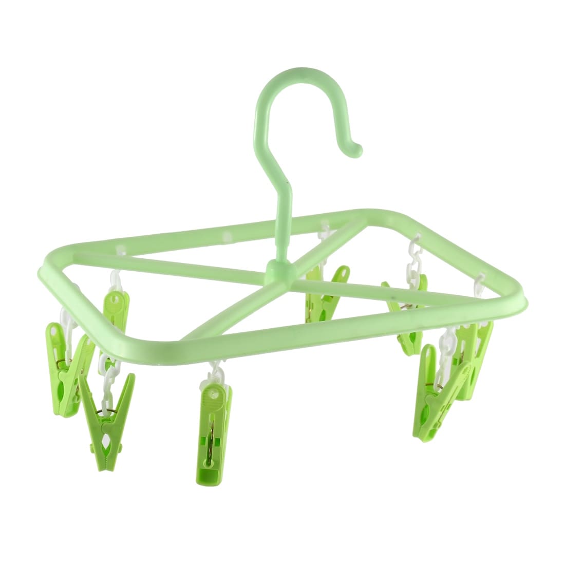 Plastic 10 Clips Laundry Clothes Underwear Sock Clip Hanger Green - 10 x  7 x 0.39(L*W*T) - Bed Bath & Beyond - 17605550