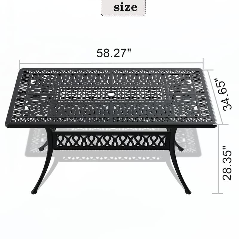 Cast Aluminum Patio Dining Table