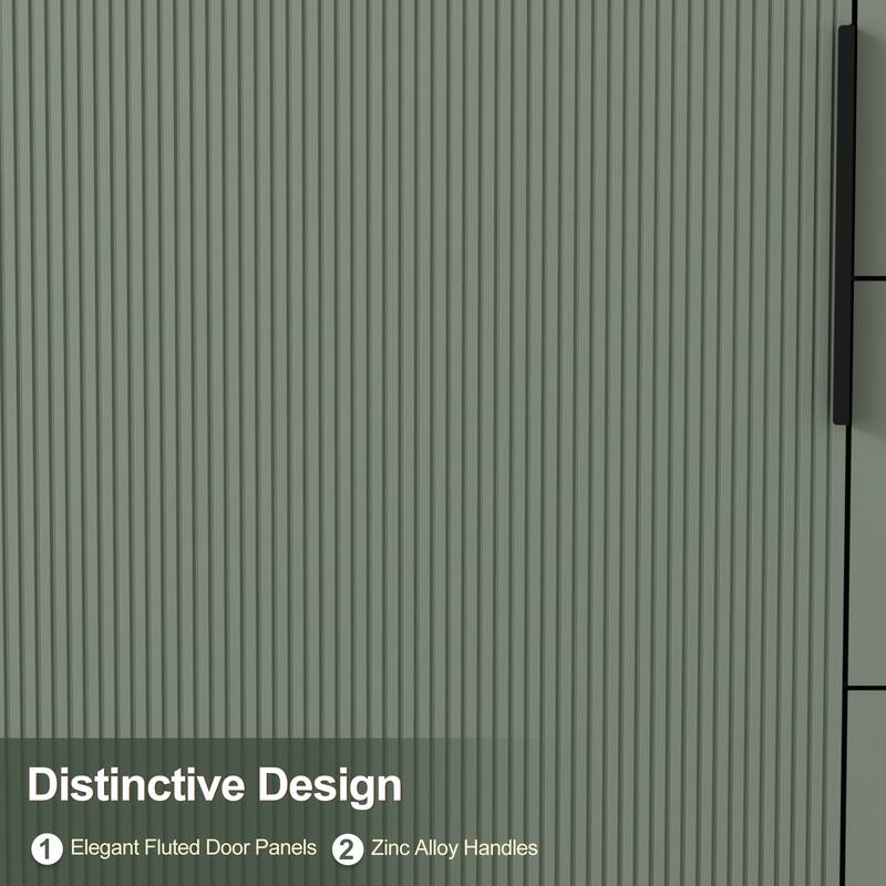 Vertical Stripes Bathroom Vanity Set with Sink Top & Faucet