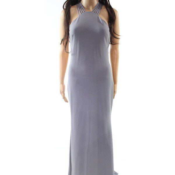 calvin klein crepe halter gown