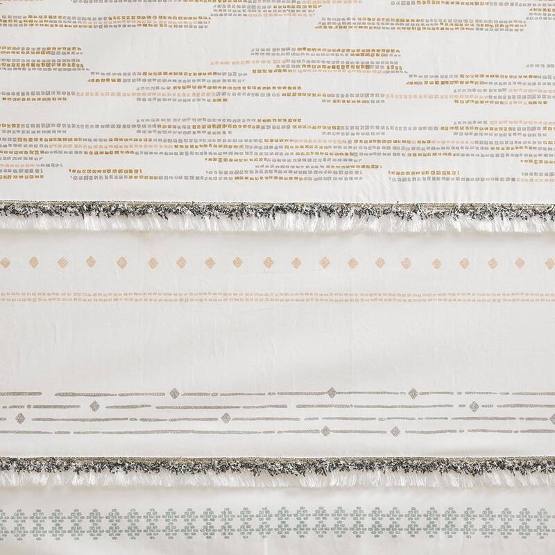 Cotton Printed Curtain Panel with tassel trim and Lining(Only 1 Pc Panel)