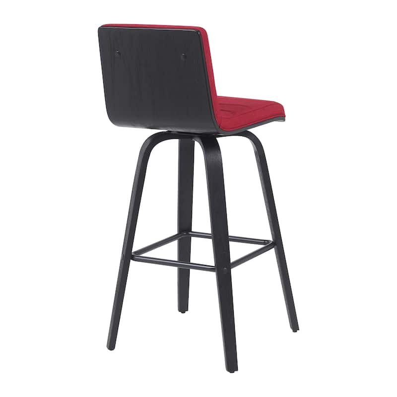 Skara Swivel Bar Stool, Upholstered Bar Height Chair with Bentwood Frame