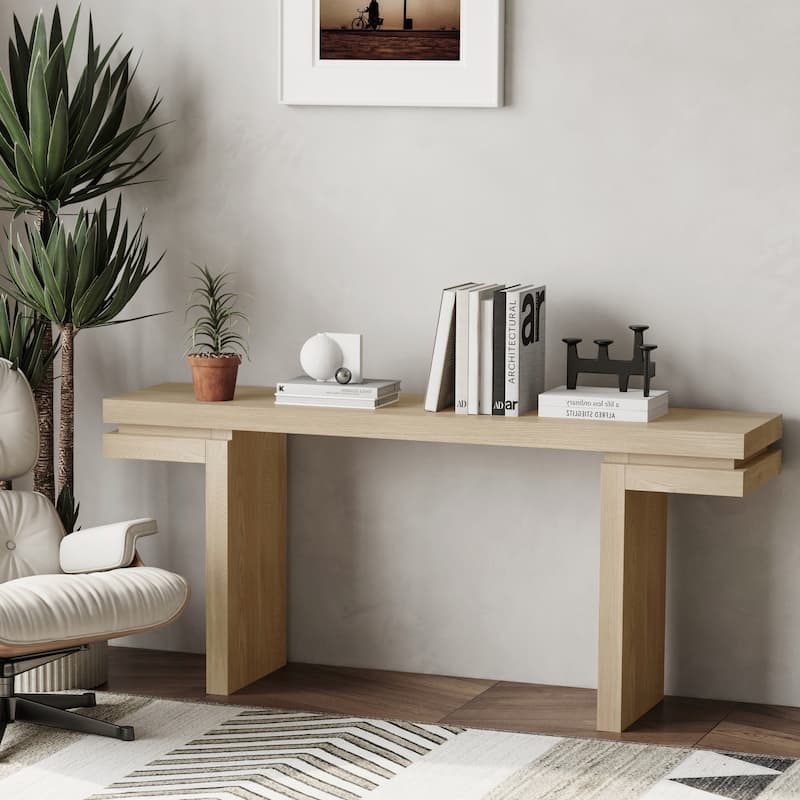 66in Extra Wide Real Wood Veneered Console Table