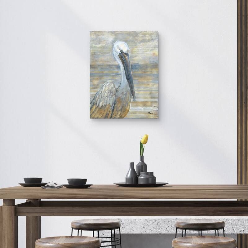 Golden Salty Pelican by Paul Brent Canvas Art Print
