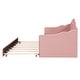 preview thumbnail 12 of 10, Pink Upholstery Sofa Bed Twin Size Sleeper Sofa with Trundle Daybed
