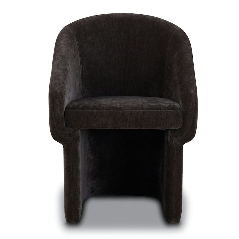 Poly & Bark Sloane Velvet Dining Chair - Single - Java Brown