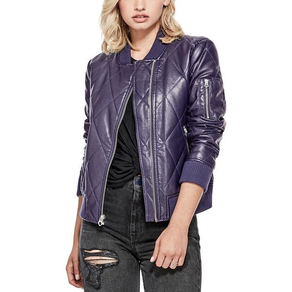 Medium Black Bar III Faux-Leather Quilted Bomber Jacket ... (600 x 600 Pixel)