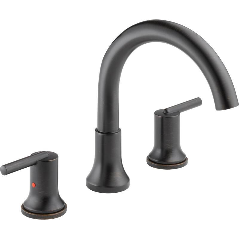 Delta Trinsic Deck Mounted Roman Tub Filler Trim with Metal Lever