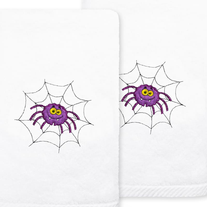 Authentic Hotel and Spa Spider - Embroidered Luxury 100% Turkish Cotton Hand Towels (Set of 2)