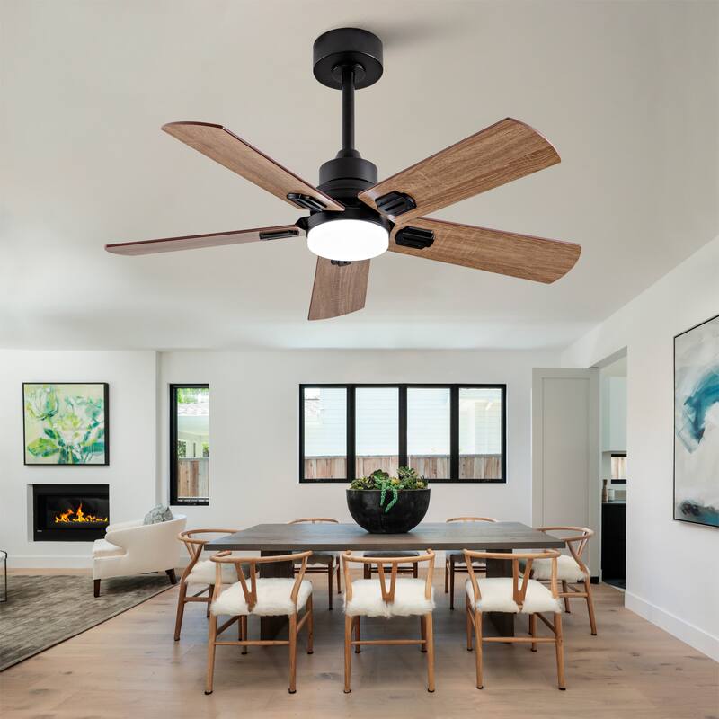 42" Ceiling Fan with Light, Remote Control, Dimmable LED, 6-Speed Quiet DC Motor