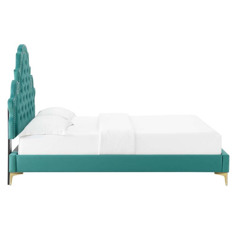 Gwyneth Tufted Performance Velvet Full Platform Bed