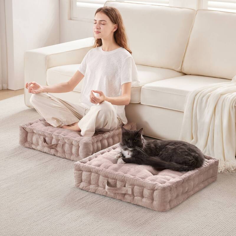 Intelligent Design Azza Poly Chenille Square Floor Pillow Cushion