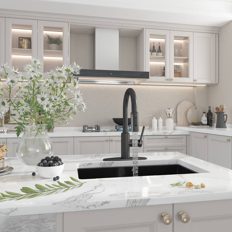 3-Function Single Handle Pull Down Sprayer Kitchen Faucet