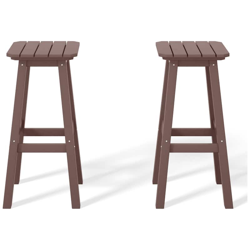 Polytrends Laguna Hdpe All Weather Outdoor Patio 29" Square Bar Stool (Set Of 2)