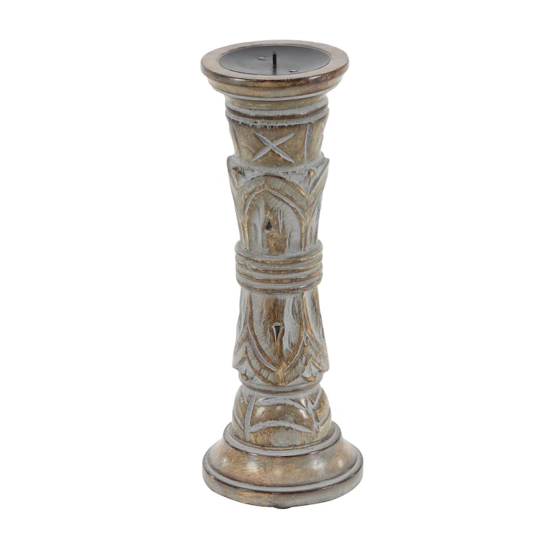 Mango Wood Candle Holder - Set of 3 Light Brown - Roche River Decor