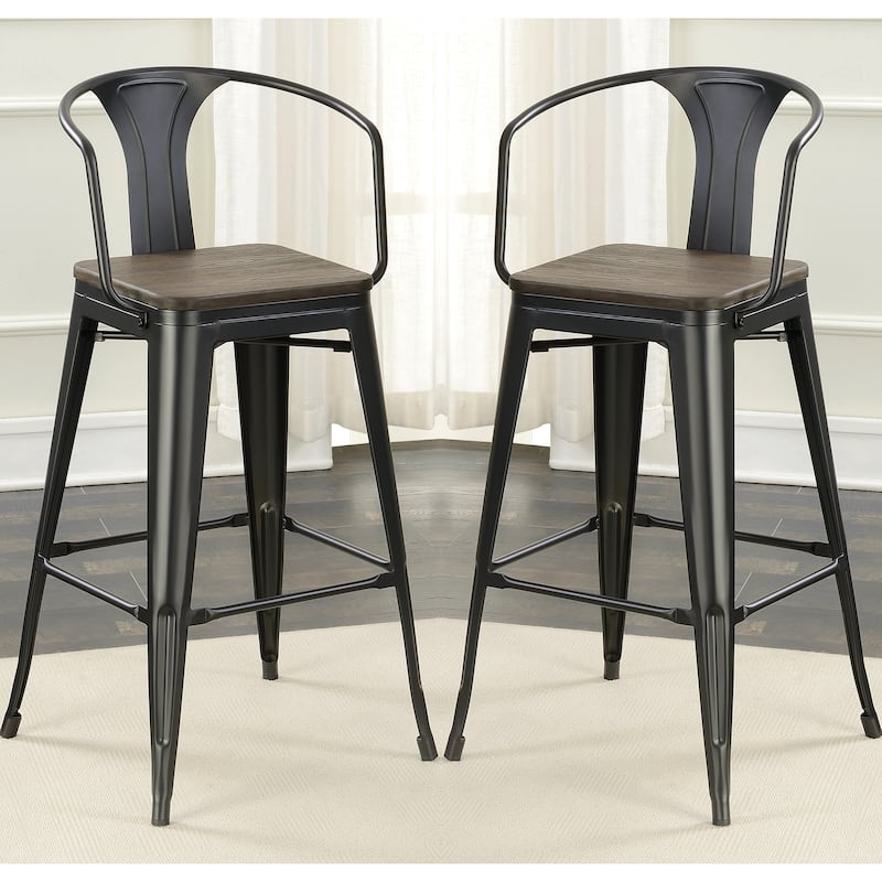 Farmhouse Industrial Design Bar Stools (Set of 2)