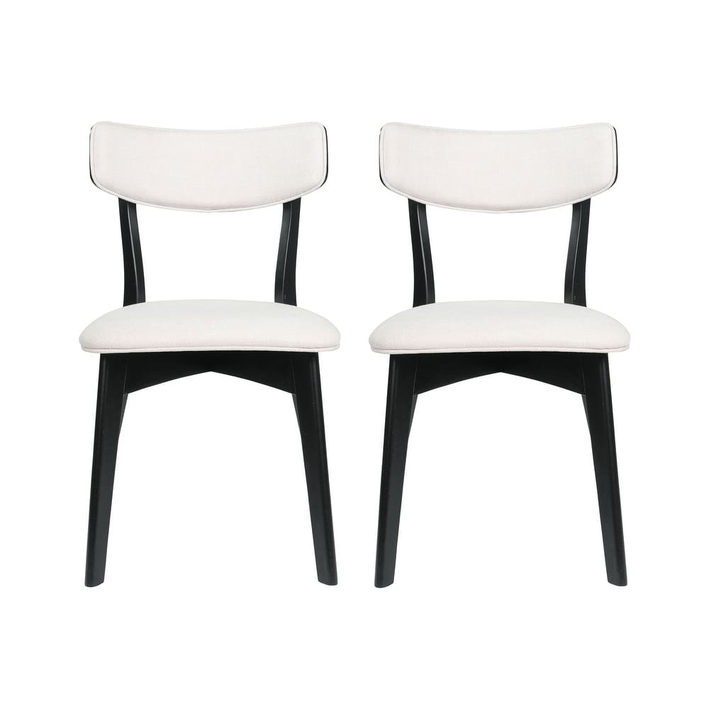 Chazz Mid-Century Modern Upholstered Rubberwood Dining Chairs (Set of 2/4) by Christopher Knight Home