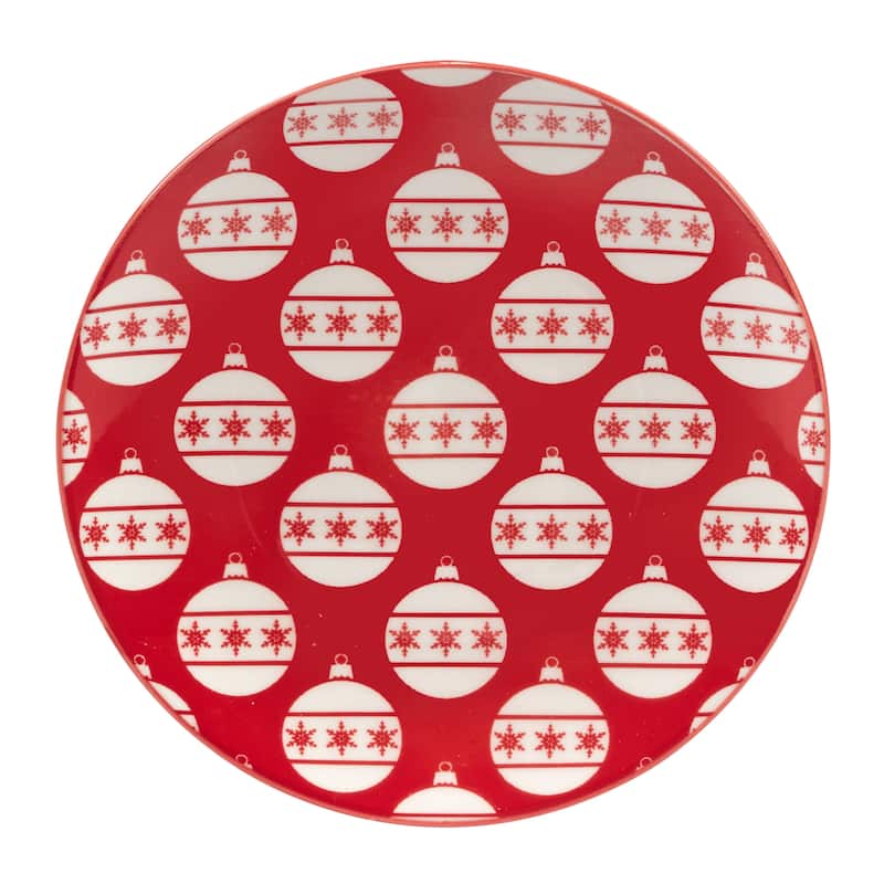 Certified International Peppermint Candy 6" Luncheon/Canape Plates, Set of 6 Assorted Designs - 6-inch