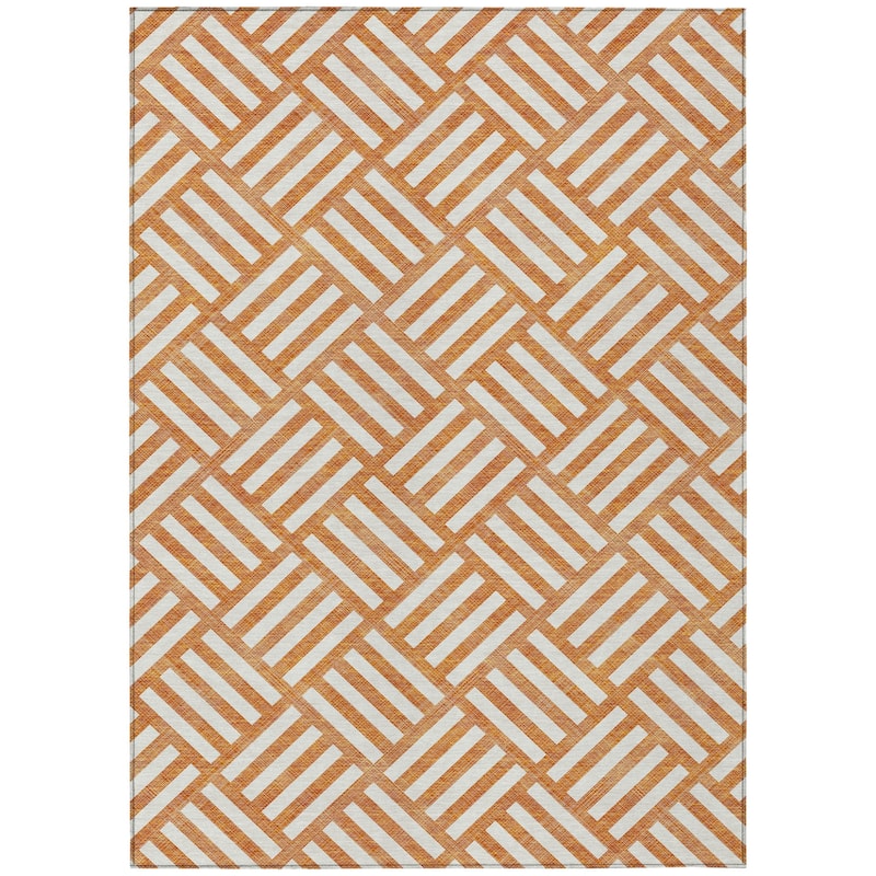 HomeRoots Geometric Transitional Rectangle Outdoor Rug