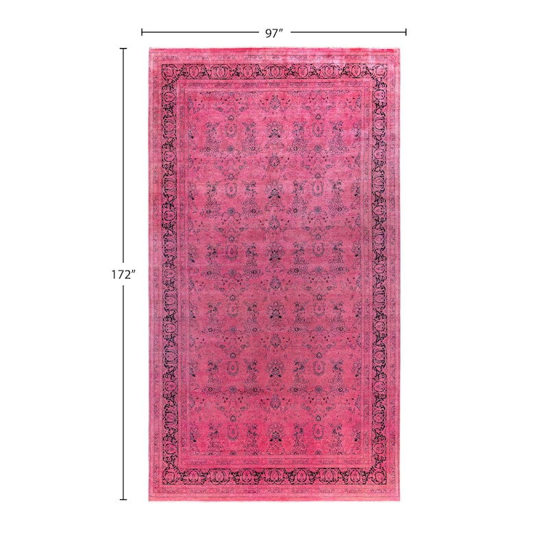Overdyed One-of-a-Kind Hand-Knotted Area Rug - Pink - 8' 1" x 14' 4"