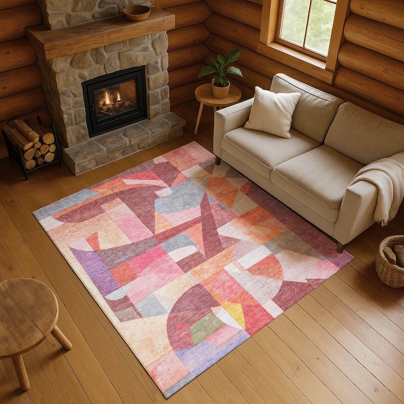 Premium Washable Super Soft Contemporary Mayfield Rug - Paprika - 2'6" x 3'10"