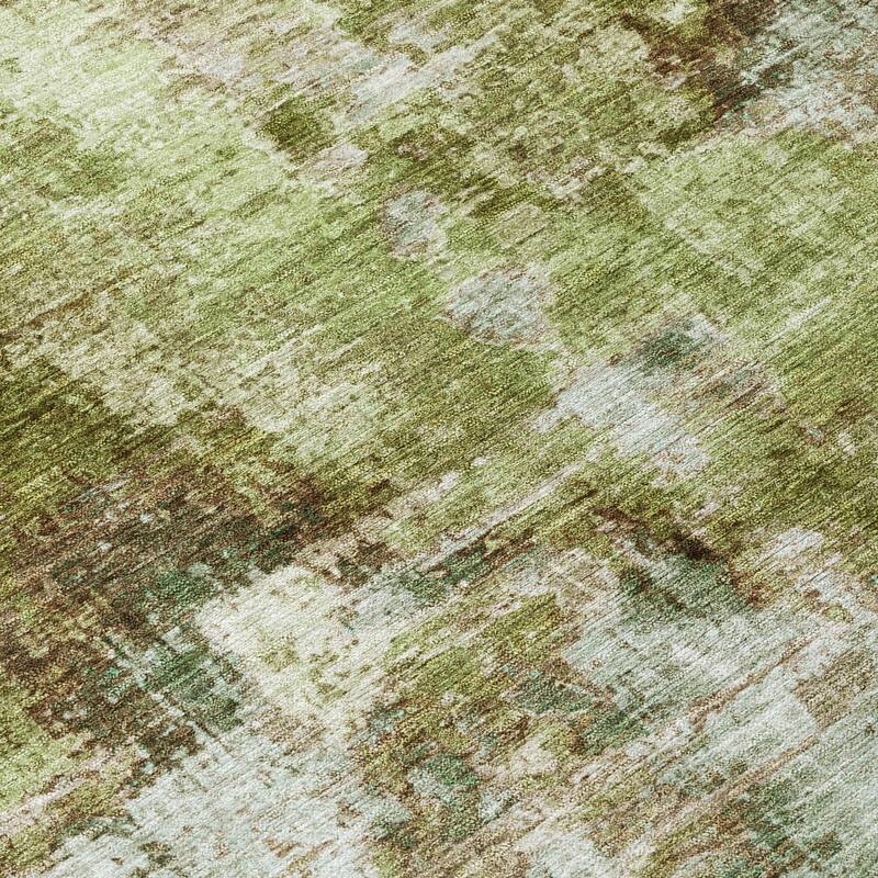 Machine Washable Indoor/ Outdoor Abstact Contemporary Chantille Rug