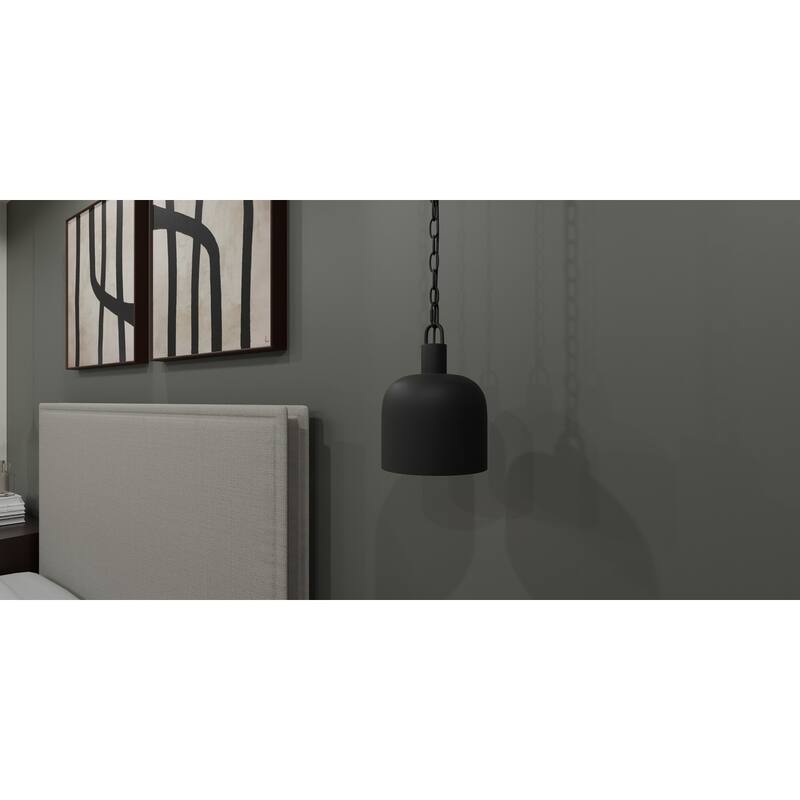 Raquel 1-Light Matte Black Mini Pendant Light