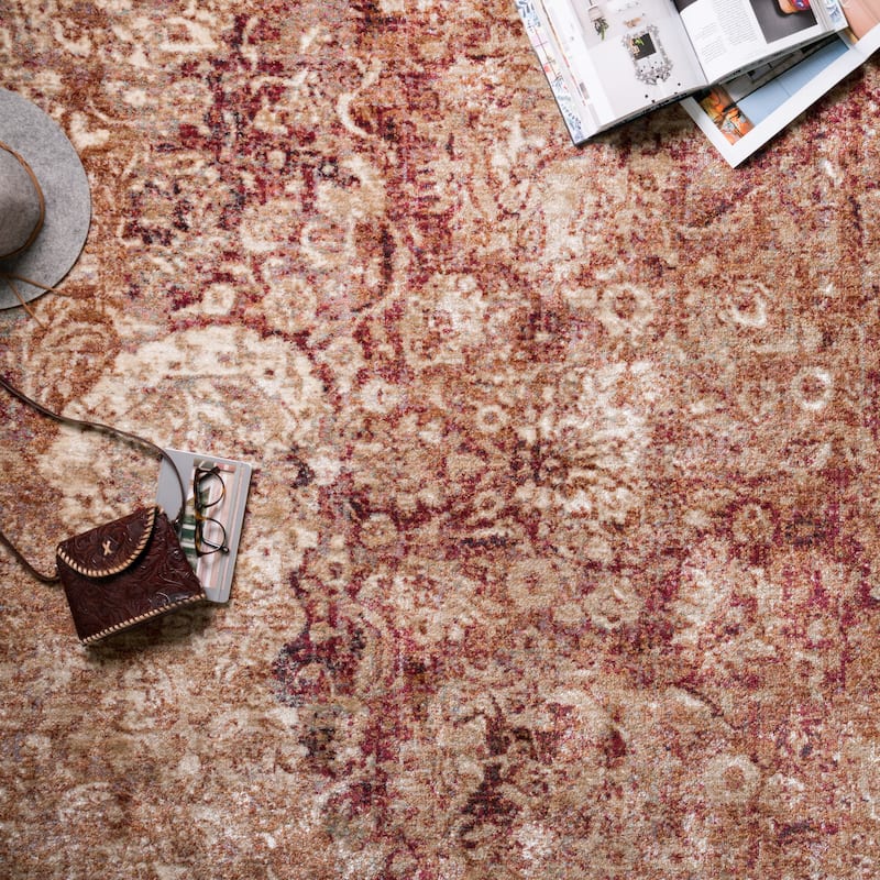 Alexander Home Contessa Traditional Copper Medallion Distressed Rug