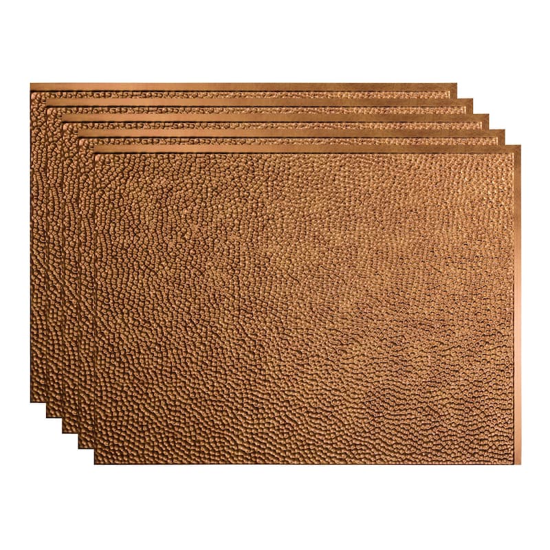 FASÄDE Hammered Decorative Vinyl Backsplash Panel - 5 Pack - Antique Bronze