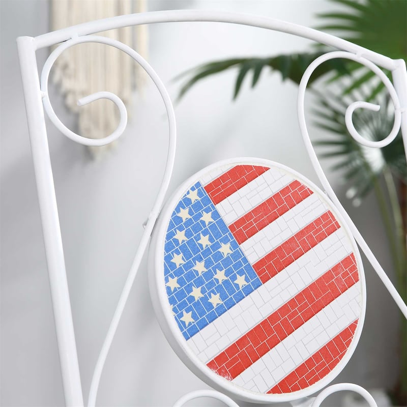 Folding Outdoor Furniture with USA Mosaic Table and Chairs