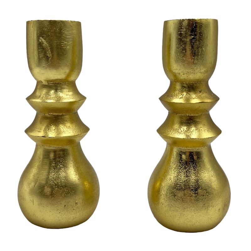 7 Inch Decorative Handmade Aluminum Modern Candle holder Set of 2 - 3 x 3 x 6.5 in