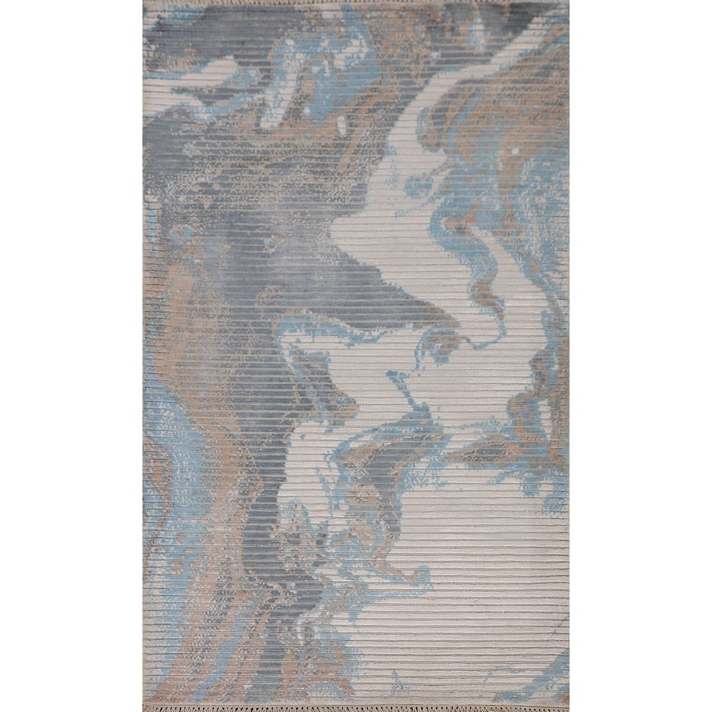 Modern Accent Rug Hand-Knotted Abstract Wool Carpet - 3'0"x 5'2"