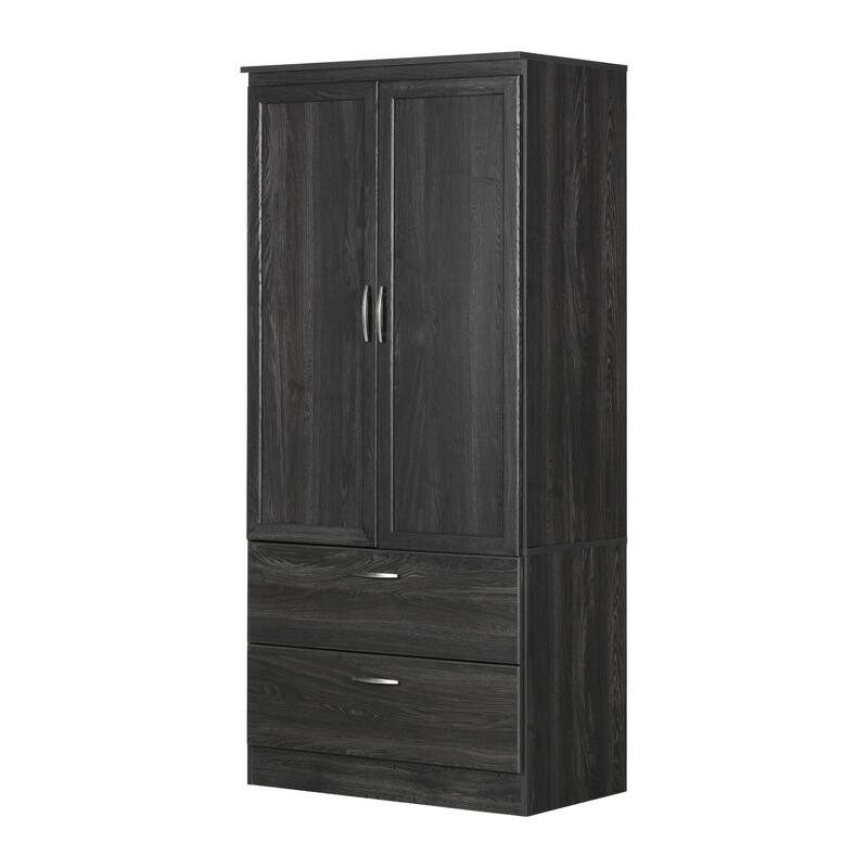 South Shore Acapella 2-door Wardrobe Armoire - Gray Oak