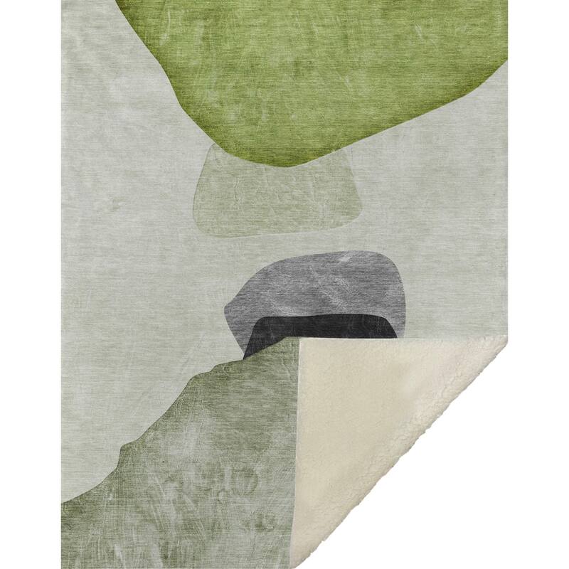 Premium Machine Washable Modern Contemporary Sherpa Throw Blanket