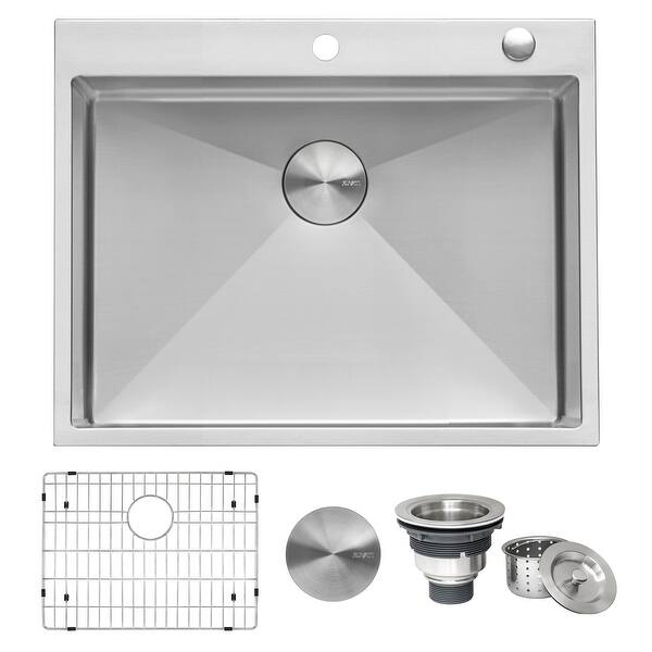 28 in. Drop-In Tight Radius Topmount 16-Gauge Stainless Steel Kitchen Sink Single Bowl 28 in. Drop-In Tight Radius Topmount 16-Gauge Stainless Steel Kitchen Sink Single Bowl