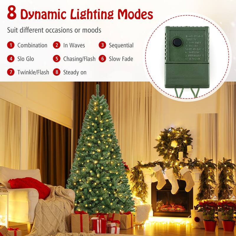 Gymax 6/7/8 FT Christmas Tree w/568/830/1182 PVC Branch Tips - See Details