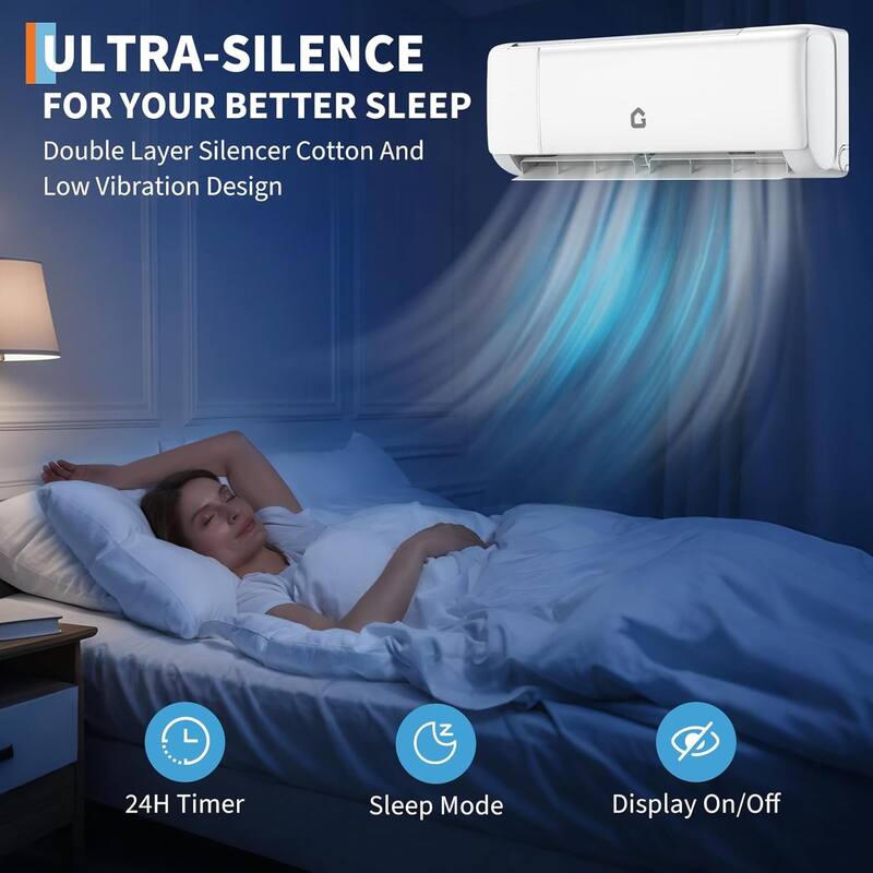 18000 BTU Mini Split Air Conditioner, 21 SEER2 208-230V Split Unit Ac