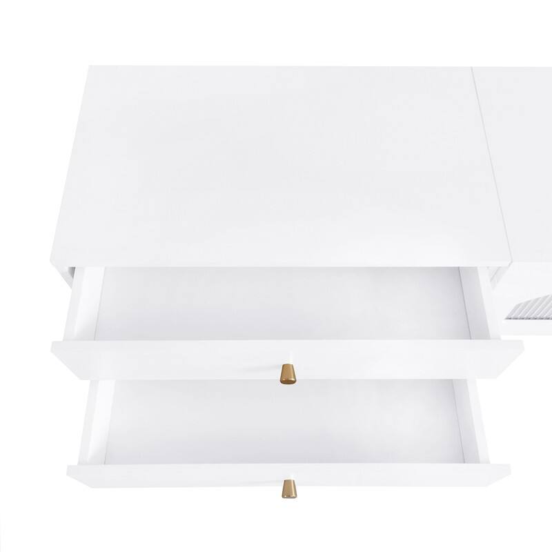 Luxurious TV Stand with Fluted Glass Doors, Elegant Media Console for TVs Up to 80'', TV Cabinet with Tempered Glass Shelf