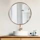 preview thumbnail 1 of 4, Allan Andrews Round Decorative Stainless Steel Framed Wall & Accent Mirror - 32"D Brushed Brass