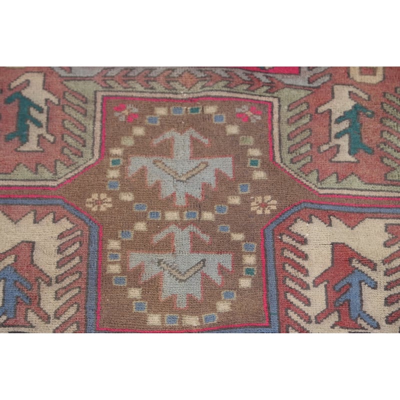Tribal Meshkin Persian Vintage Runner Rug Hand-Knotted Wool Carpet - 3'11" x 10'5"
