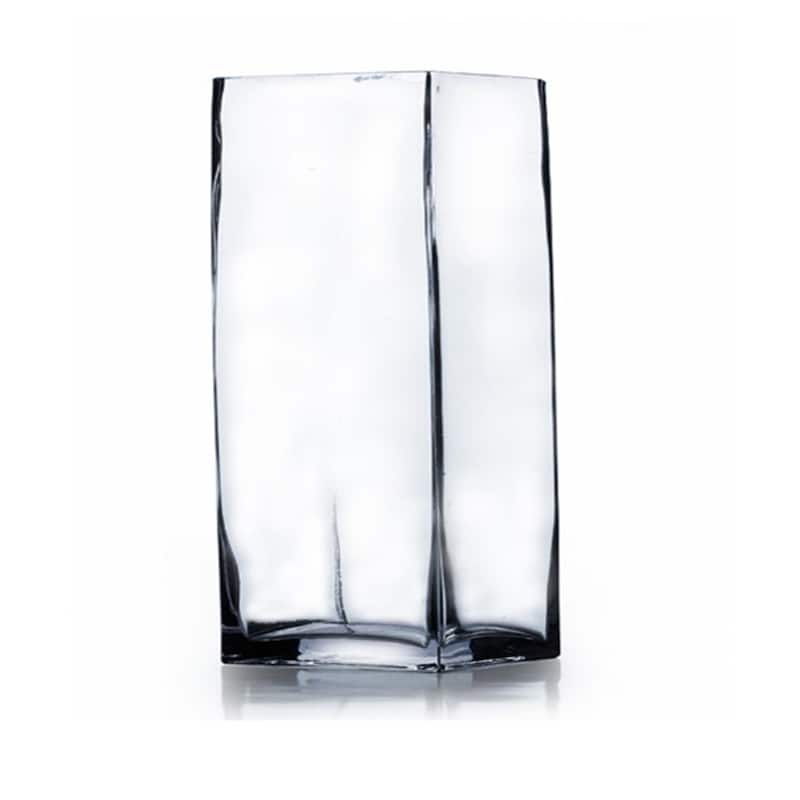 Enova Home Rectangle Shape Clear Glass Vase For Home Garden Decoration - 4.0" W x 12.0" H