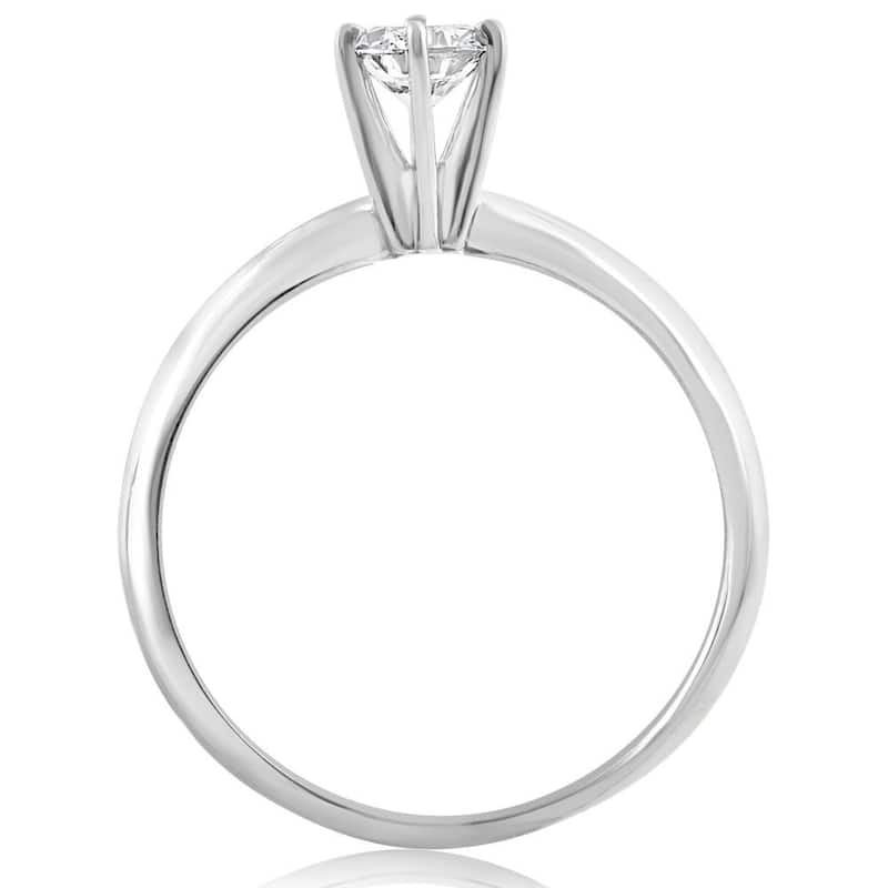 1/3Ct Solitaire Round Cut Diamond Engagement Ring in Gold Lab Grown