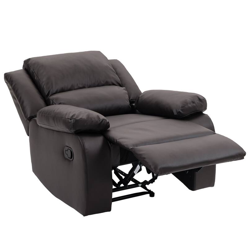 2Set Modern Lounger Upholstered Push Back Manual Recliner Chair