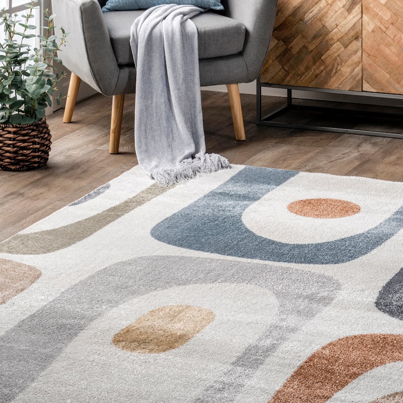 Nuloom Renee SpinClean Abstract Shapes Machine Washable Area Rug