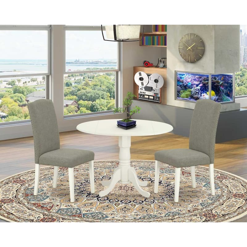 Round Kitchen Table Set 42 Inch with 2 Chairs