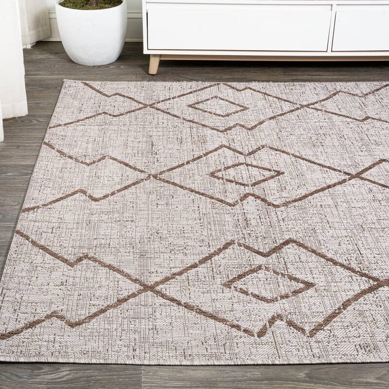 JONATHAN Y Derya Tribal Diamond Trellis Indoor/Outdoor Area Rug